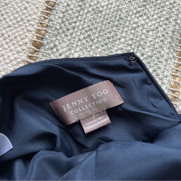 Jenny Yoo Collection Navy Blue Sleeveless Cut-Out Back Maxi Gown Women’s Size 2 - Picture 9 of 10
